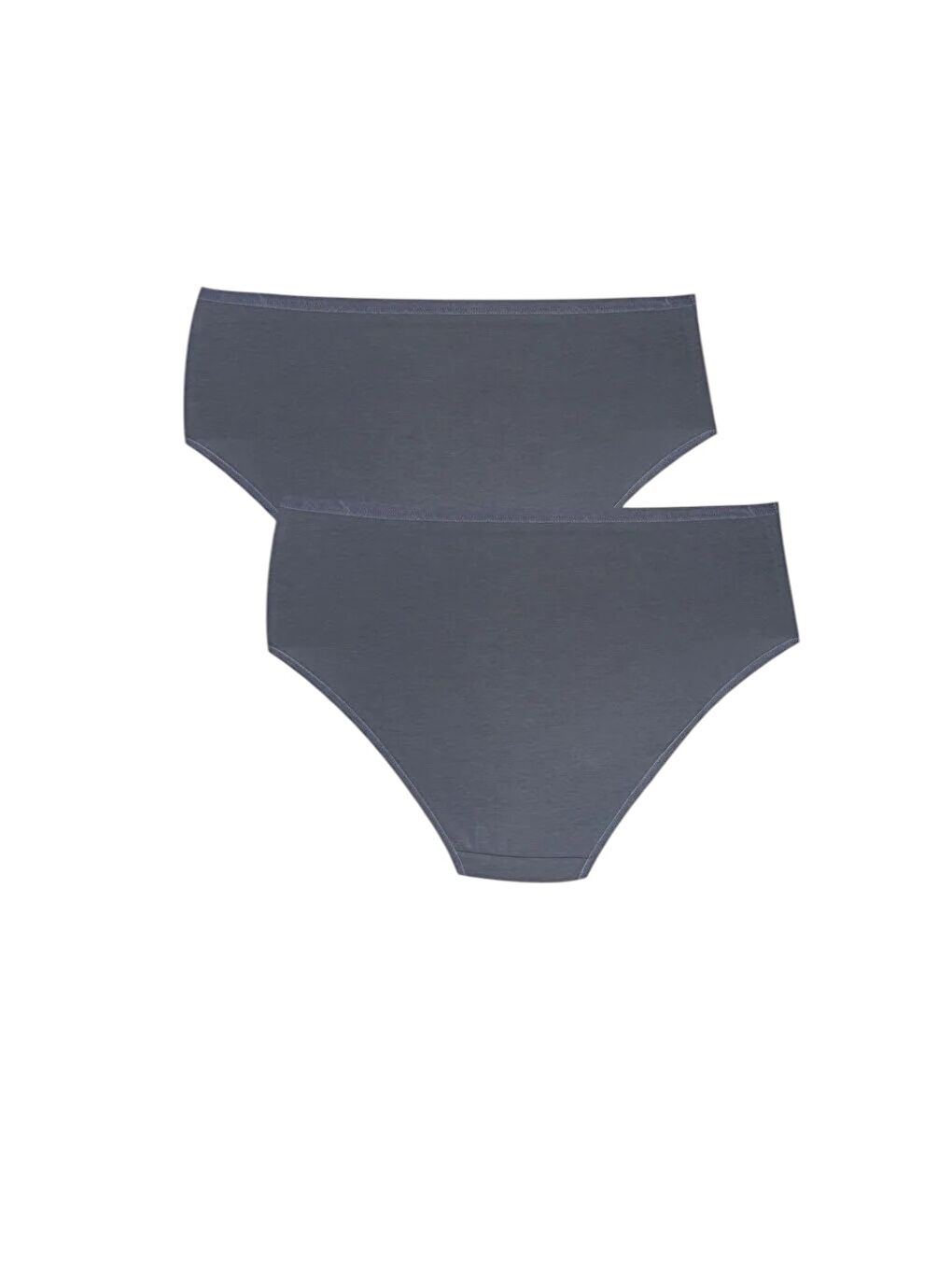 Gri Geniş Kenar Füme 4'lü Düz Kadın Bato Külot-2