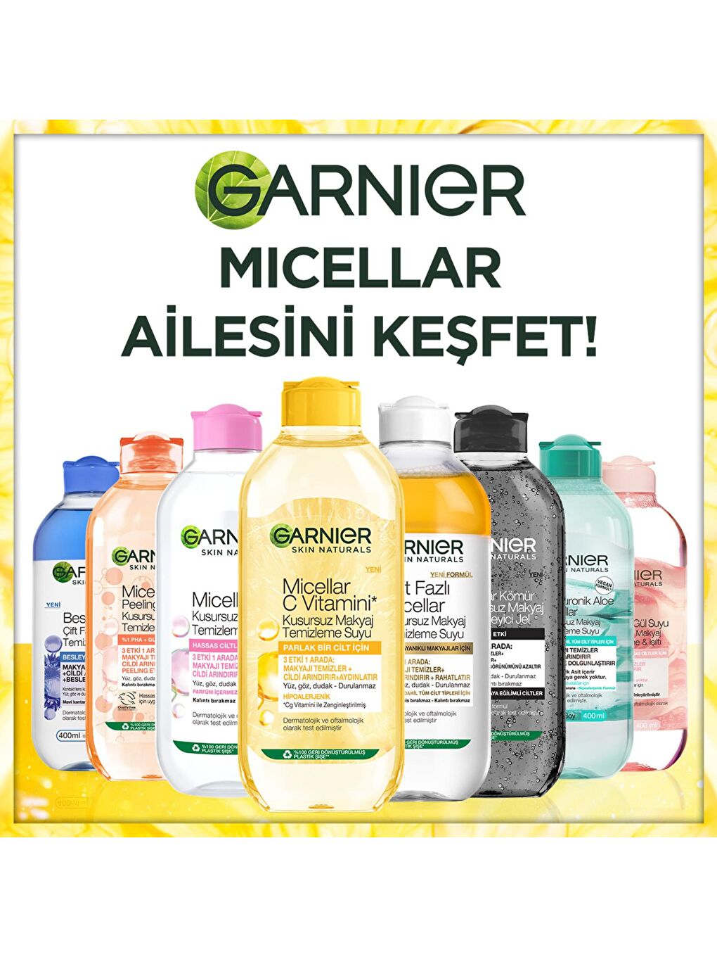 GARNIER Şeffaf Micellar C Vitamini Kusursuz Makyaj Temizleme Suyu (400 ml) - 3