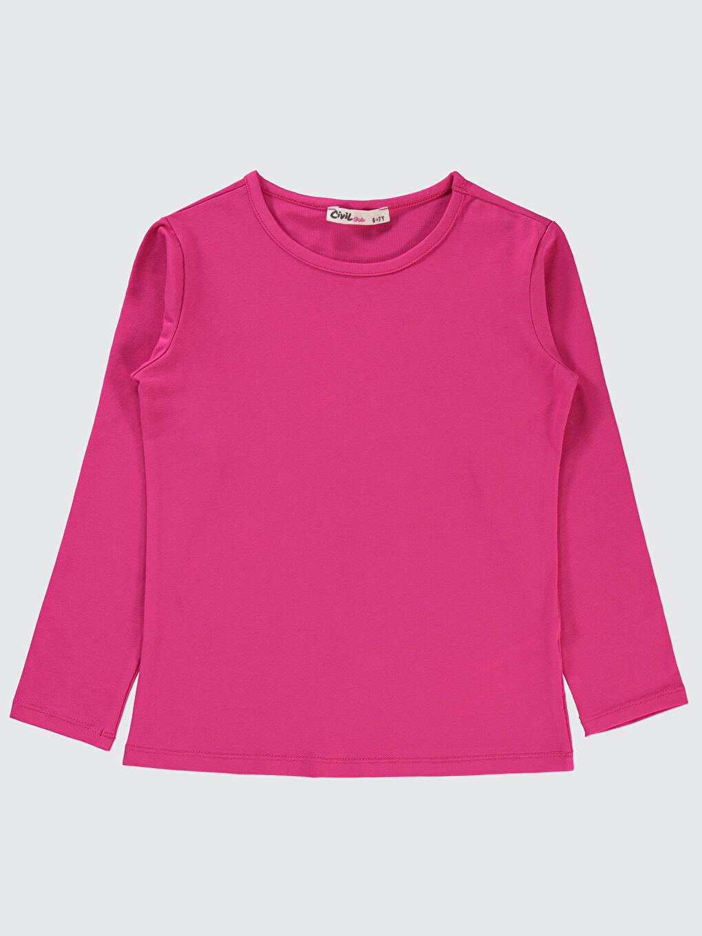 Kız Çocuk Sweatshirt 6-9 Yaş Aydınlık Pembe