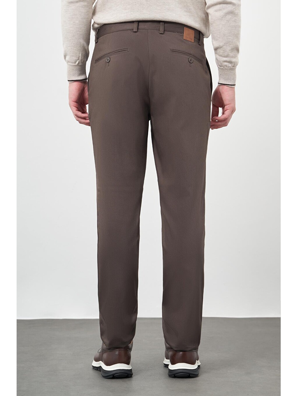 Kahverengi Koyu Camel Pamuklu Yandan Cepli Casual Comfort Fit Chino Pantolon 1003245164-4