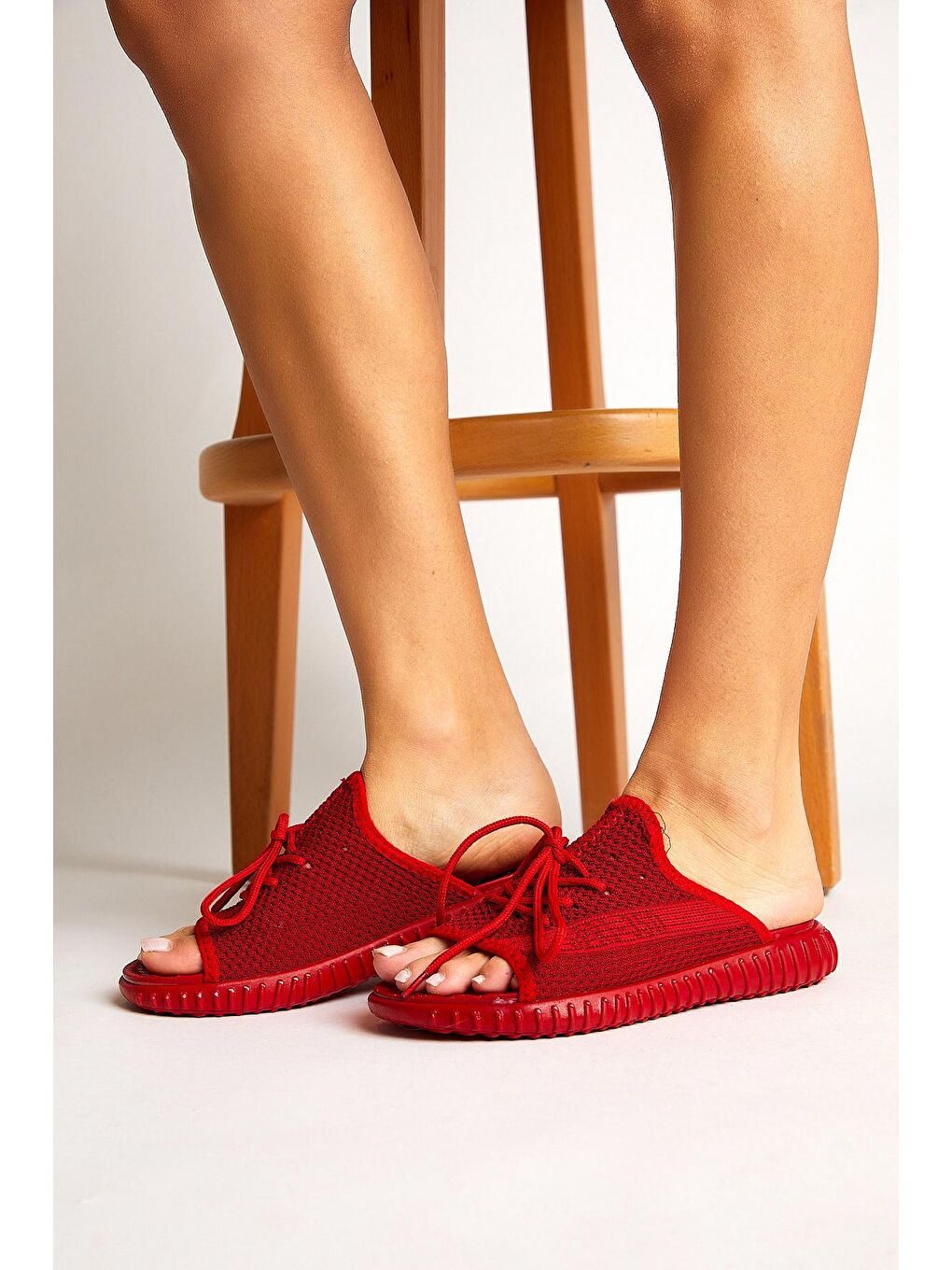 Unisex Kırmızı Triko Özel Üretim Terlik Tbtr-4