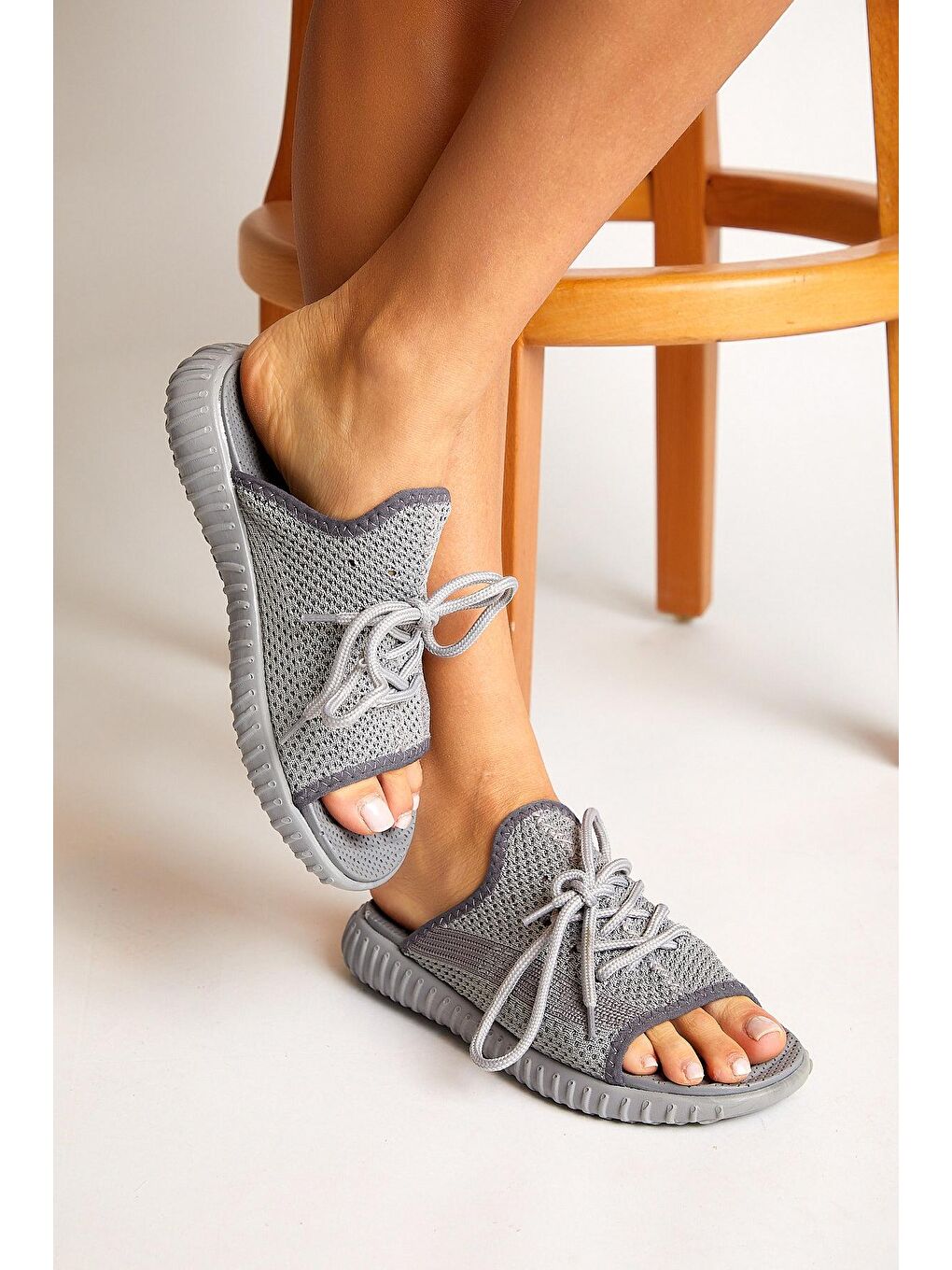 Gri Unisex Füme Triko Özel Üretim Terlik Tbtr