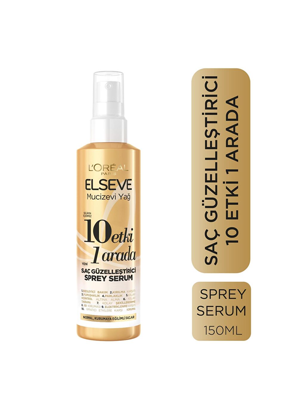 L'Oreal Paris Şeffaf Mucizevi Yağ 10 Etki 1 Arada Saç Güzelleştirici Sprey Serum 150ml