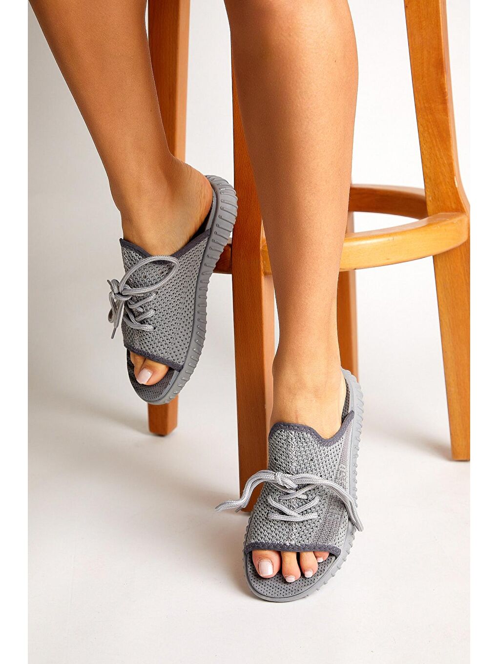 Gri Unisex Füme Triko Özel Üretim Terlik Tbtr-1