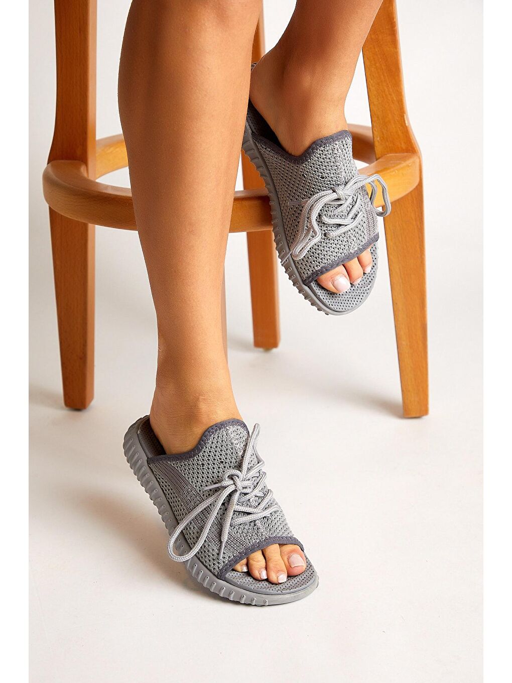 Gri Unisex Füme Triko Özel Üretim Terlik Tbtr-2