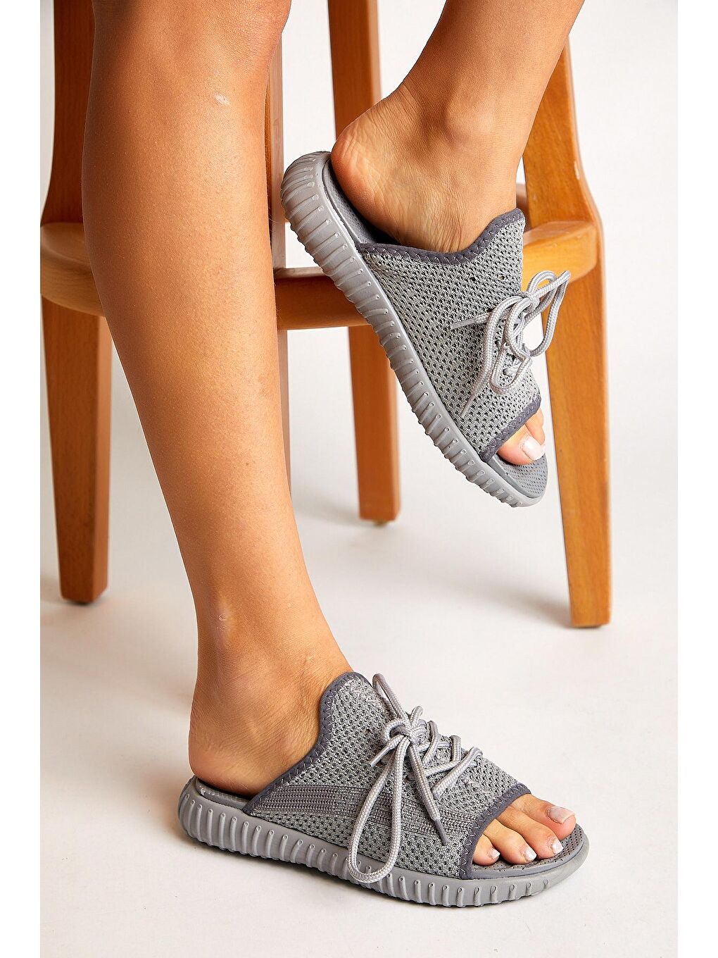 Gri Unisex Füme Triko Özel Üretim Terlik Tbtr-3