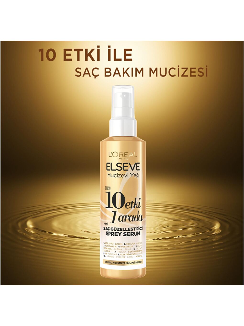 L'Oreal Paris Şeffaf Mucizevi Yağ 10 Etki 1 Arada Saç Güzelleştirici Sprey Serum 150ml - 4