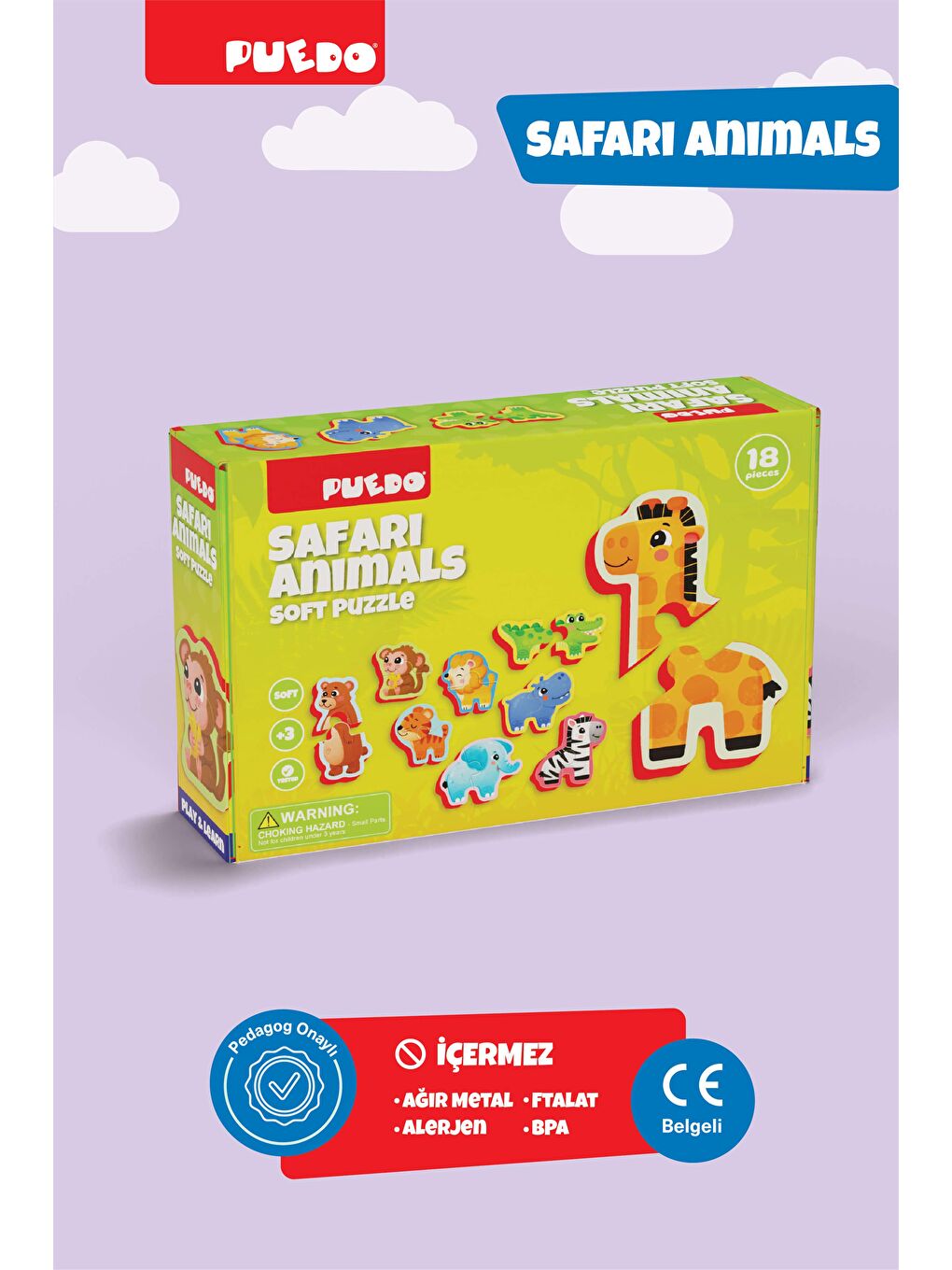 Puedo Ayakta Durabilen Bebek Puzzle - Safari - 1