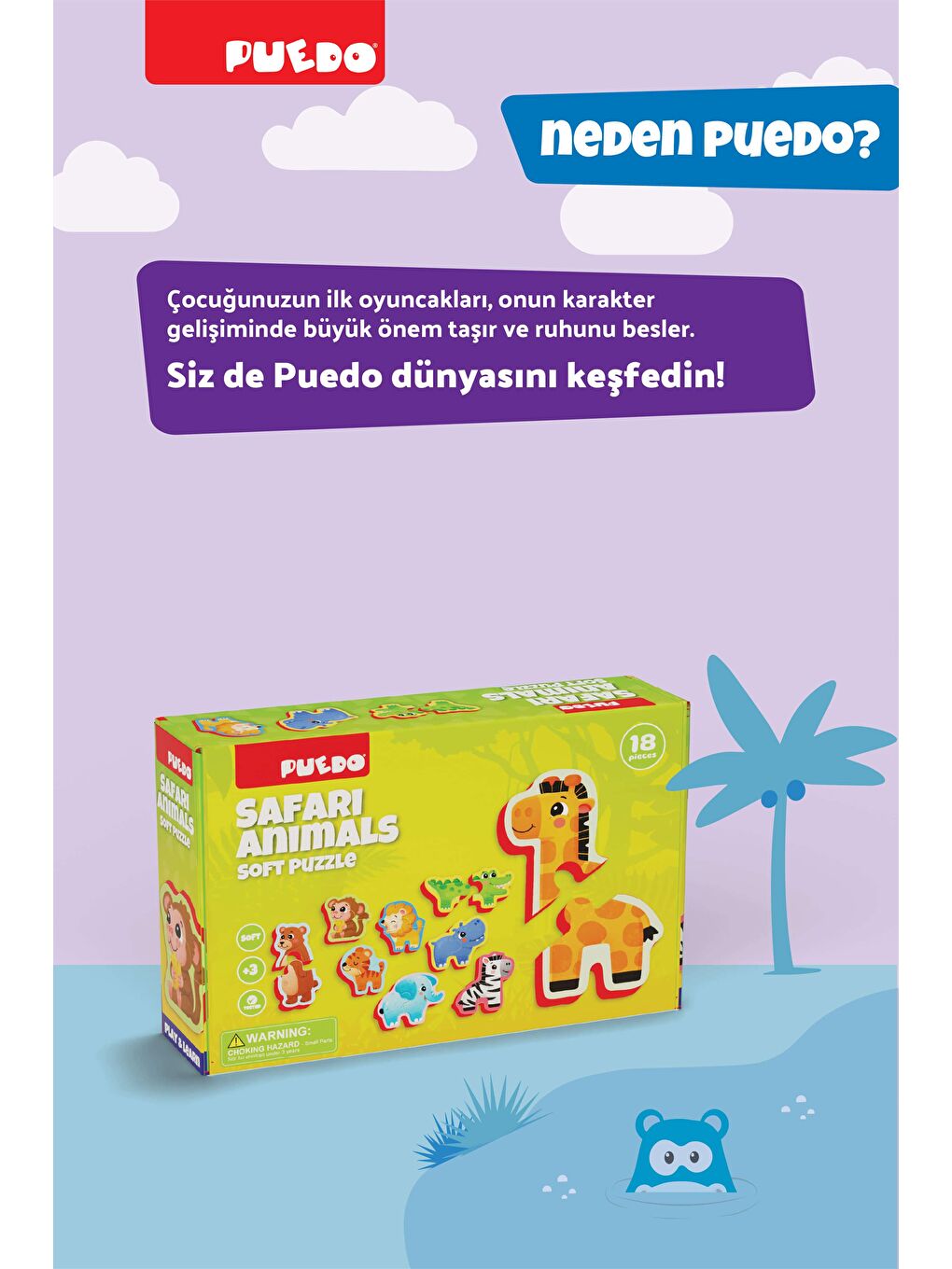 Puedo Ayakta Durabilen Bebek Puzzle - Safari - 4