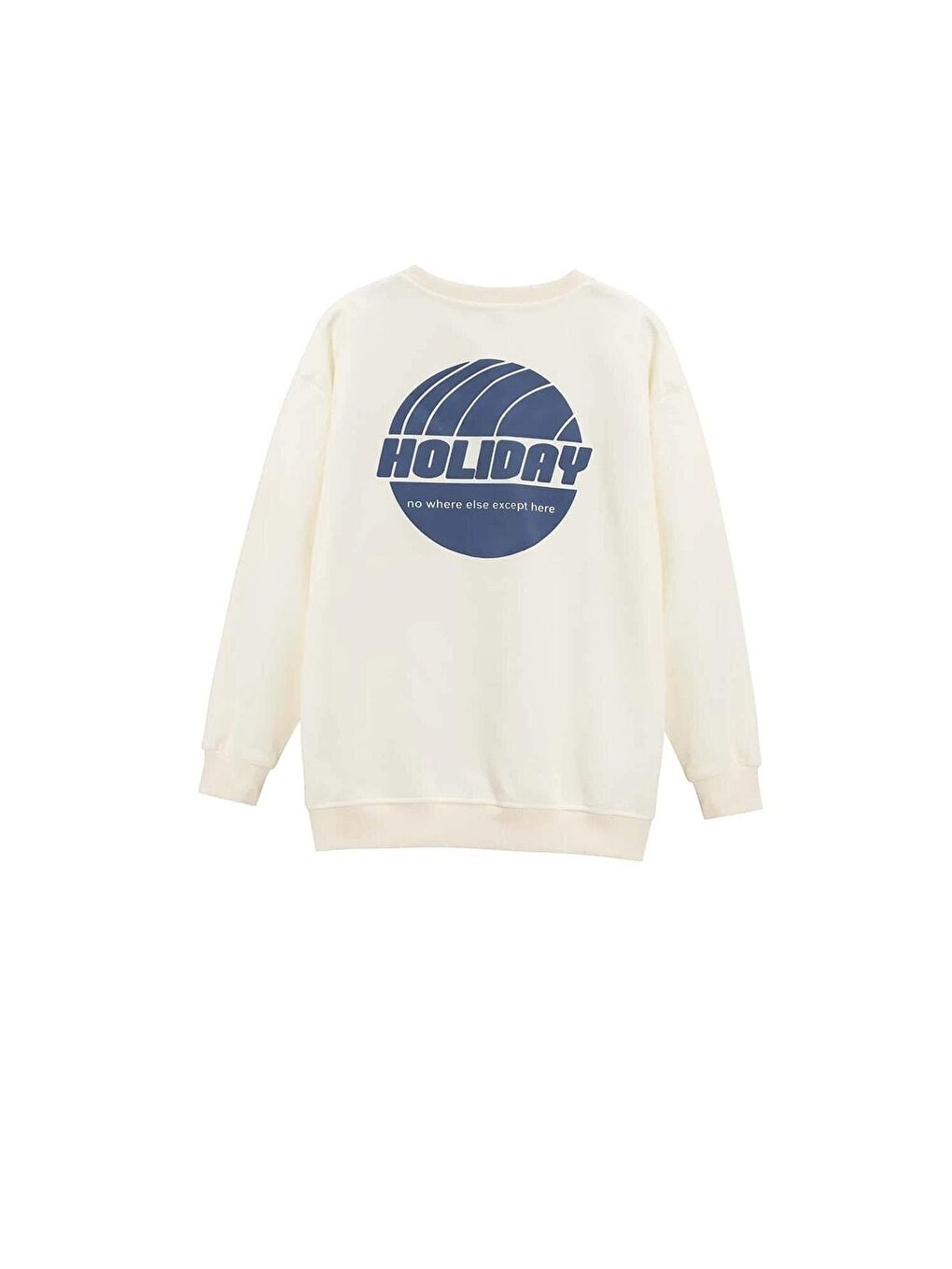 Trendseninle Ekru Kadın Ekru Holiday Baskılı Oversize Sweatshirt - 1