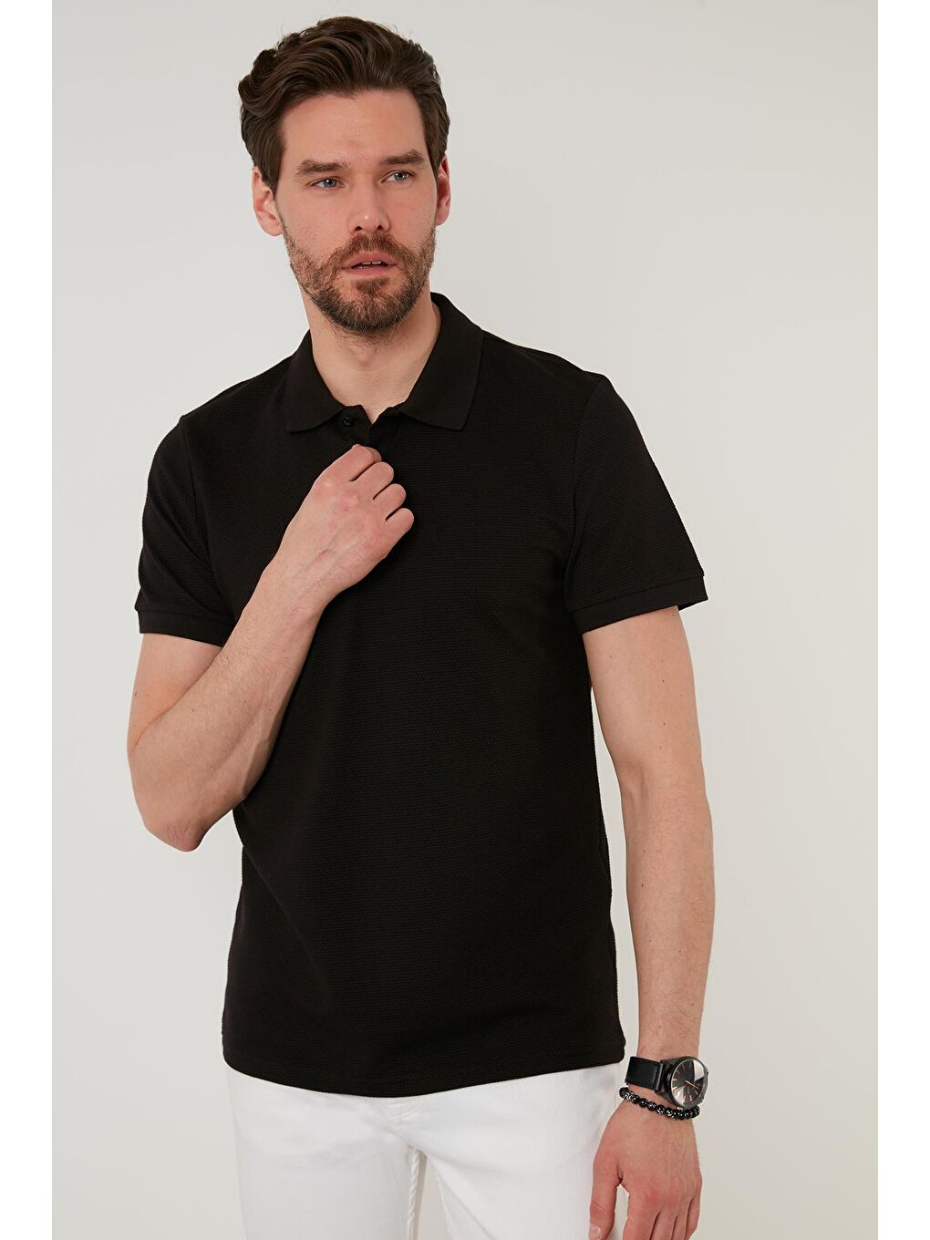 Buratti Siyah Regular Fit Pamuklu Düğmeli Polo T Shirt 5902326 - 1