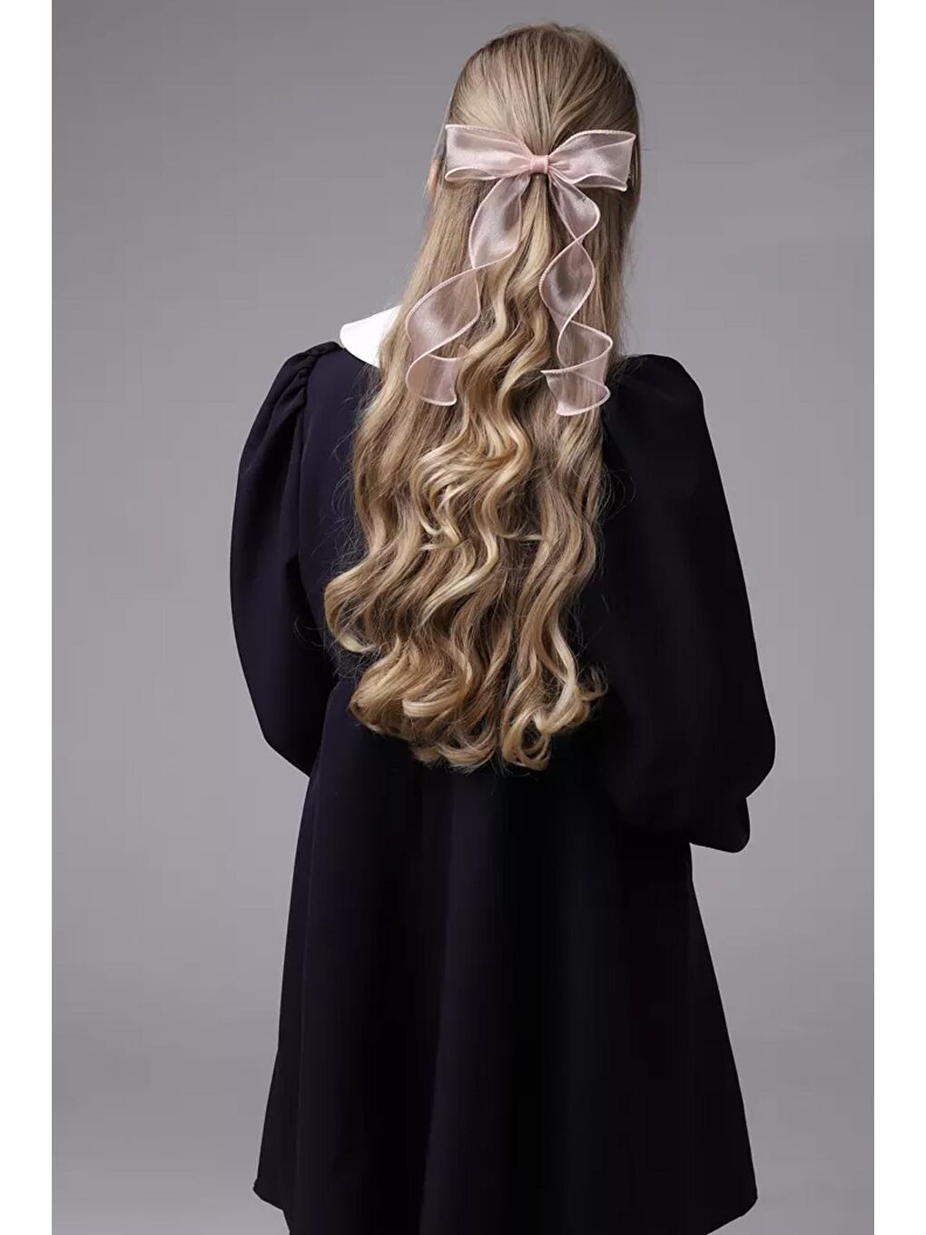 Pembe Alice Uzun Tül Fiyonklu Toka-2