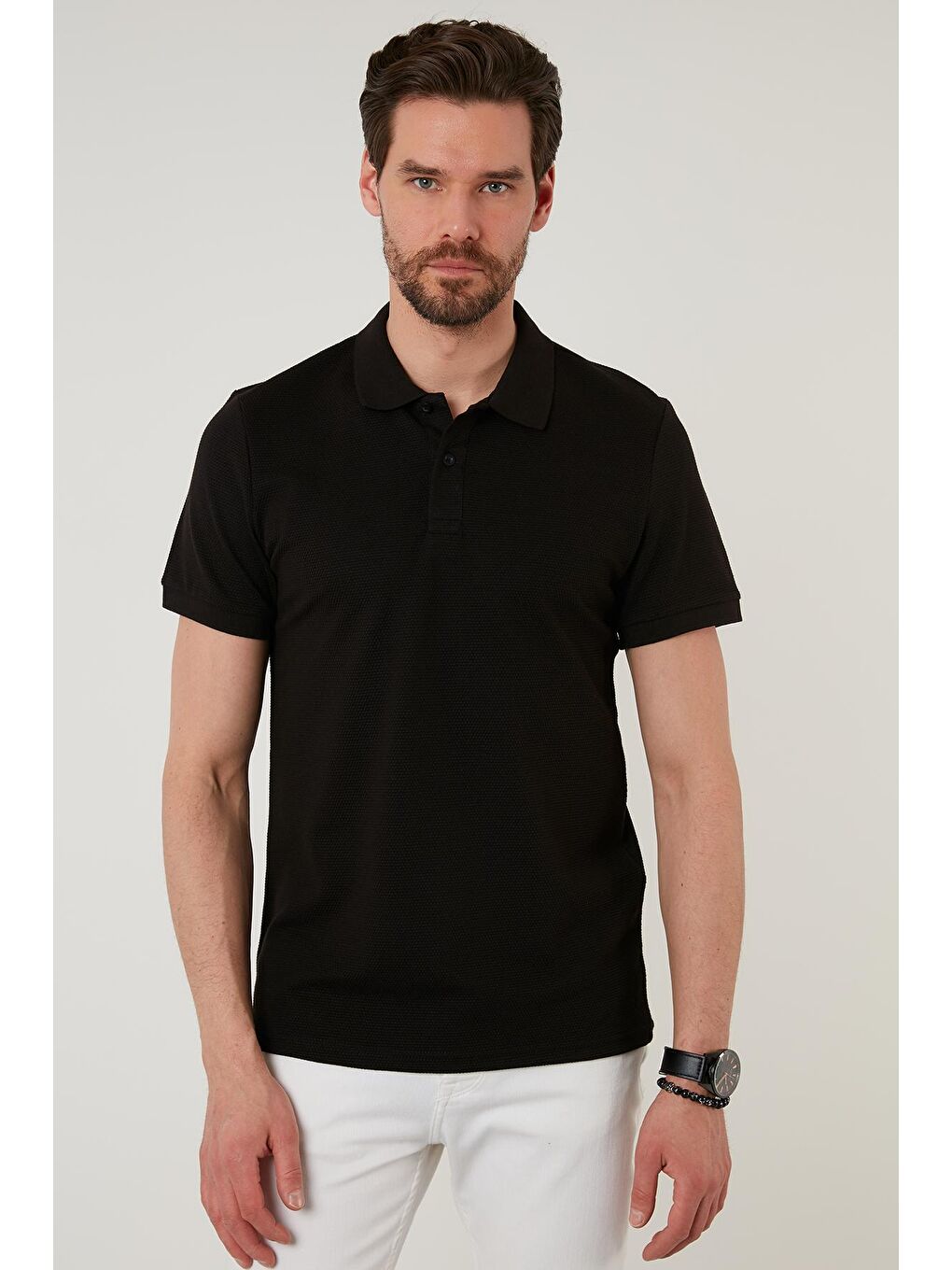 Buratti Siyah Regular Fit Pamuklu Düğmeli Polo T Shirt 5902326 - 3