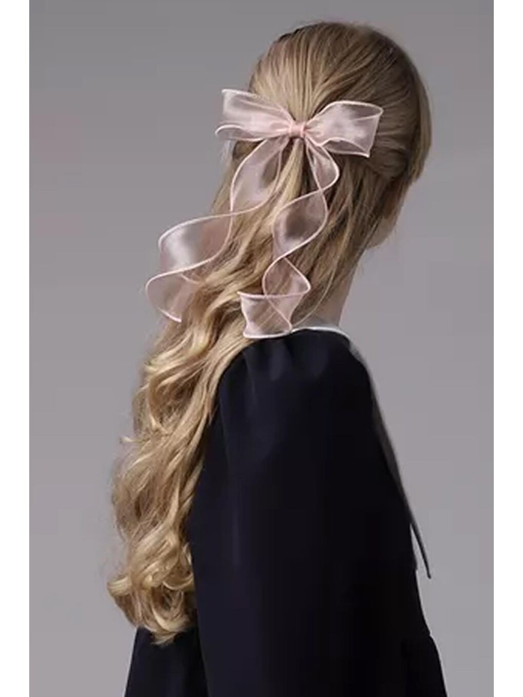 Pembe Alice Uzun Tül Fiyonklu Toka-5