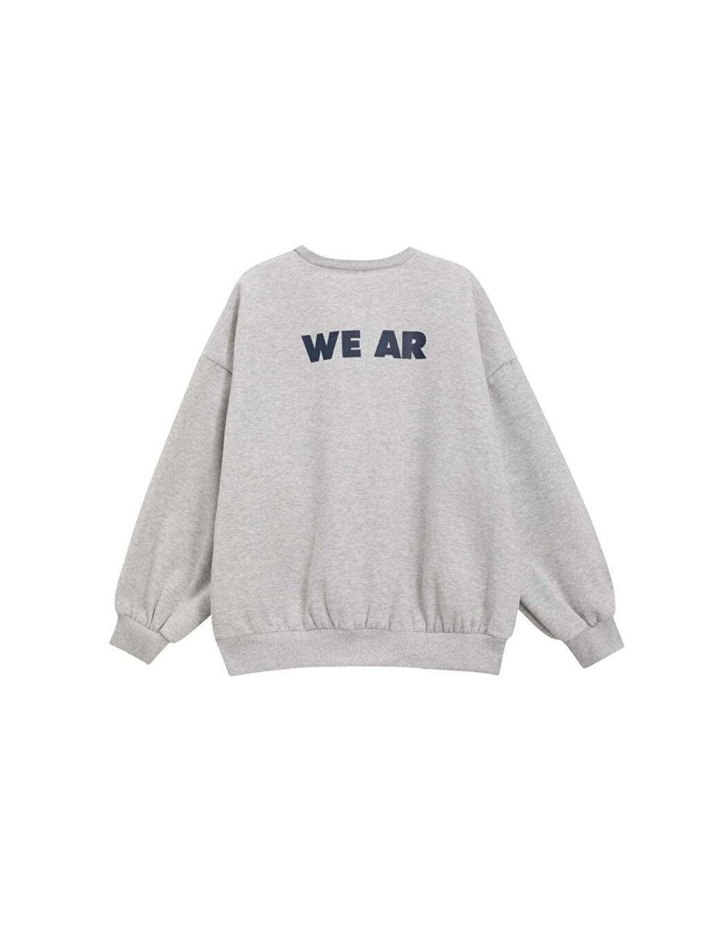 Trendseninle Gri Kadın GRİ We Ar Baskılı Oversize Bisiklet Yaka Sweatshirt - 1