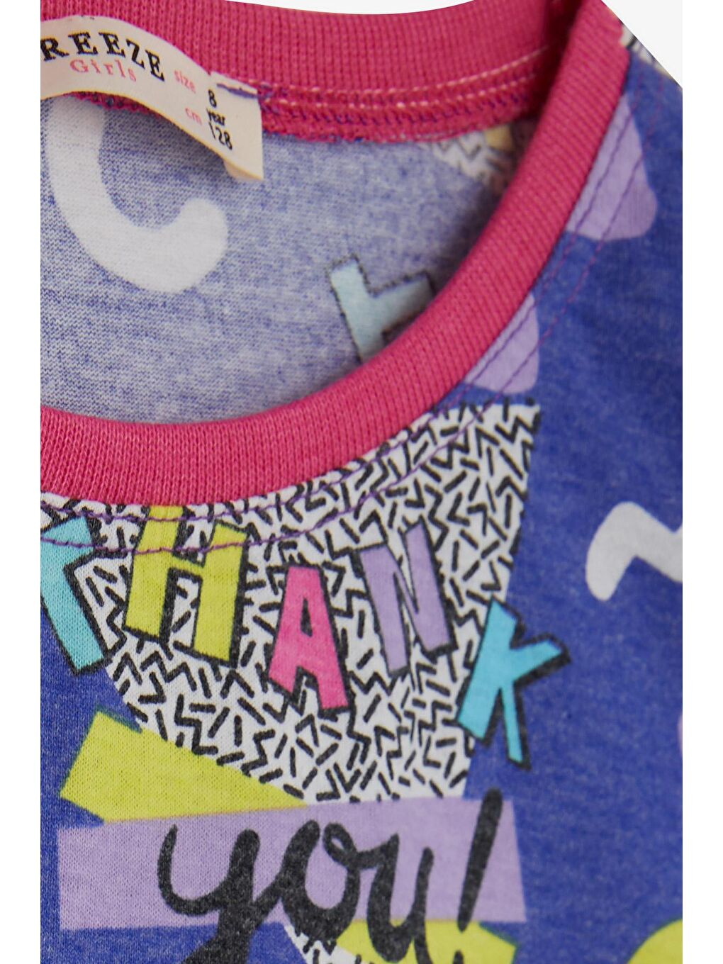 Kız Çocuk Pijama Takımı Yazı Desenli Mor (5 Yaş)-4