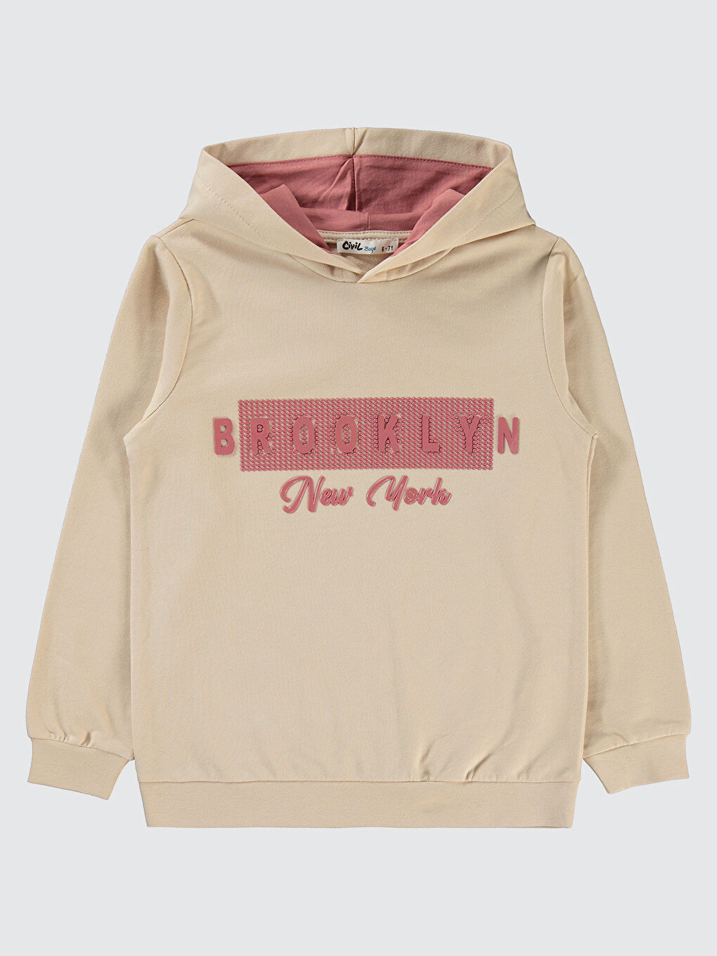 Bej Erkek Çocuk Sweatshirt 6-9 Yaş Taş Rengi