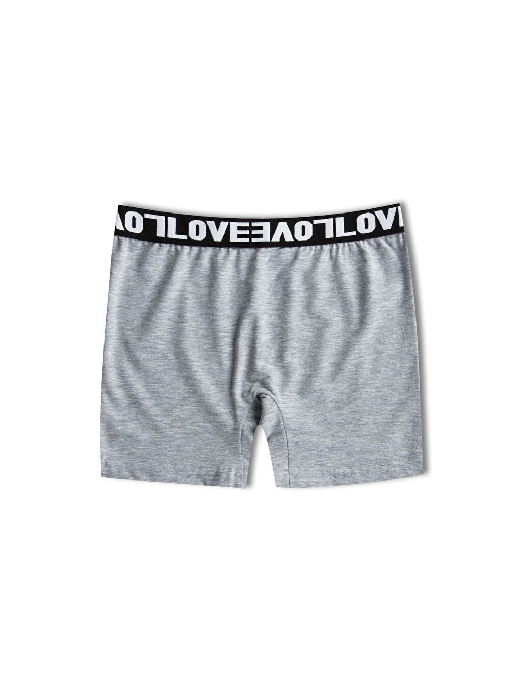 Gri Pamuklu Beli LOVE Yazılı Lastikli Kadın Mini Tayt