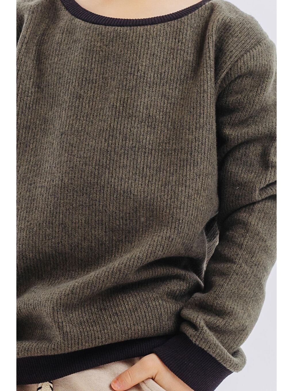 Erkek Çocuk Sweatshirt Basic Haki Yeşil (2-5 Yaş)-6