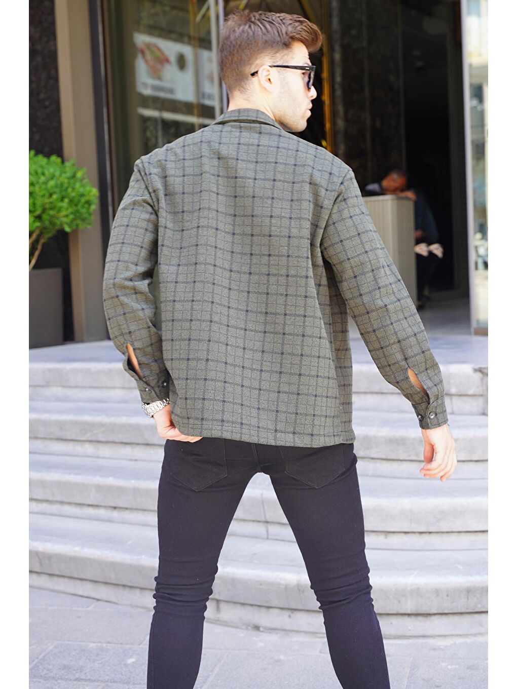 Haki Ekoseli Erkek Oduncu Gömlek 6710-1