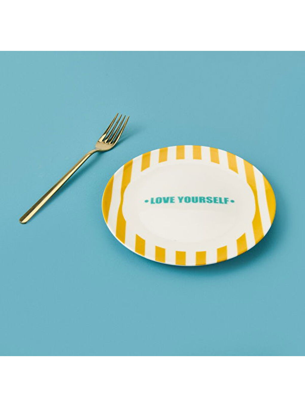 Kitchen Love Yourself Tatlı Tabağı - Sarı - 19 cm-2