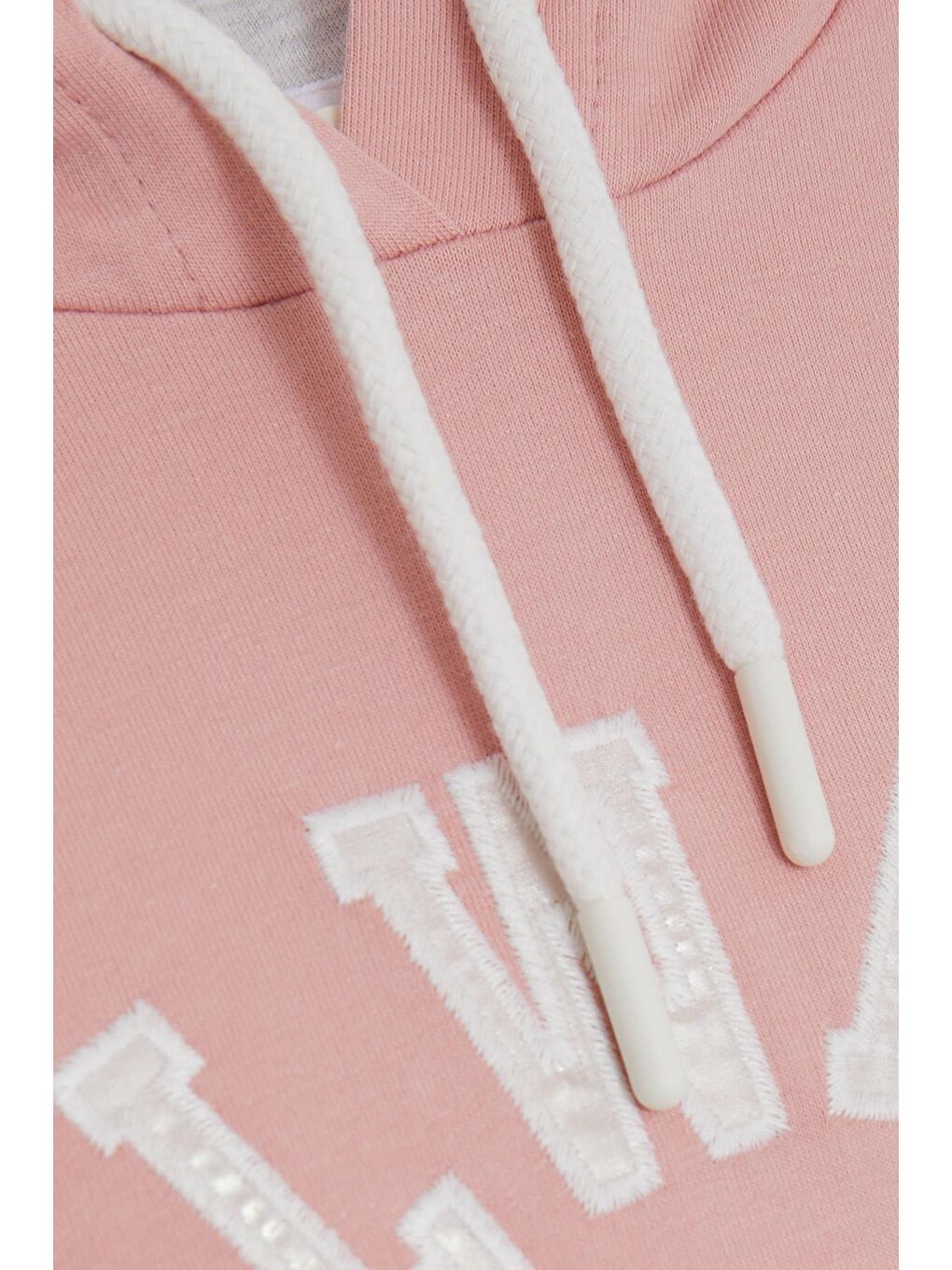 Pembe Kız Çocuk Sweatshirt Pullu Simli Gülenyüz Baskılı Gülkurusu (4 Yaş)-2