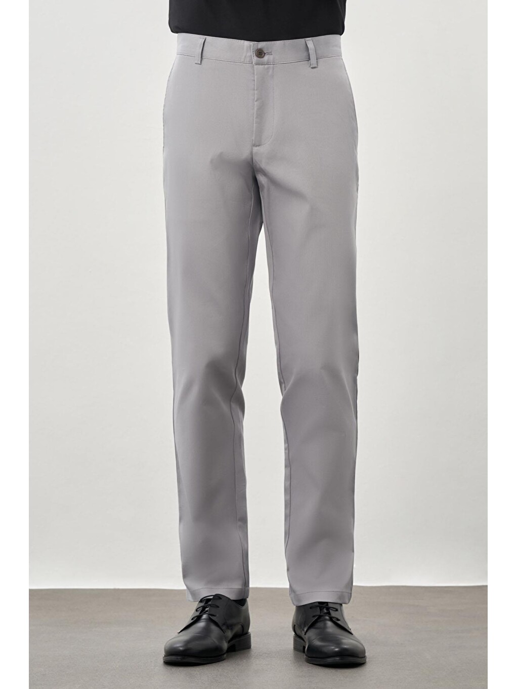 Gri Pamuklu Yandan Cepli Casual Comfort Fit Chino Pantolon 1003245169