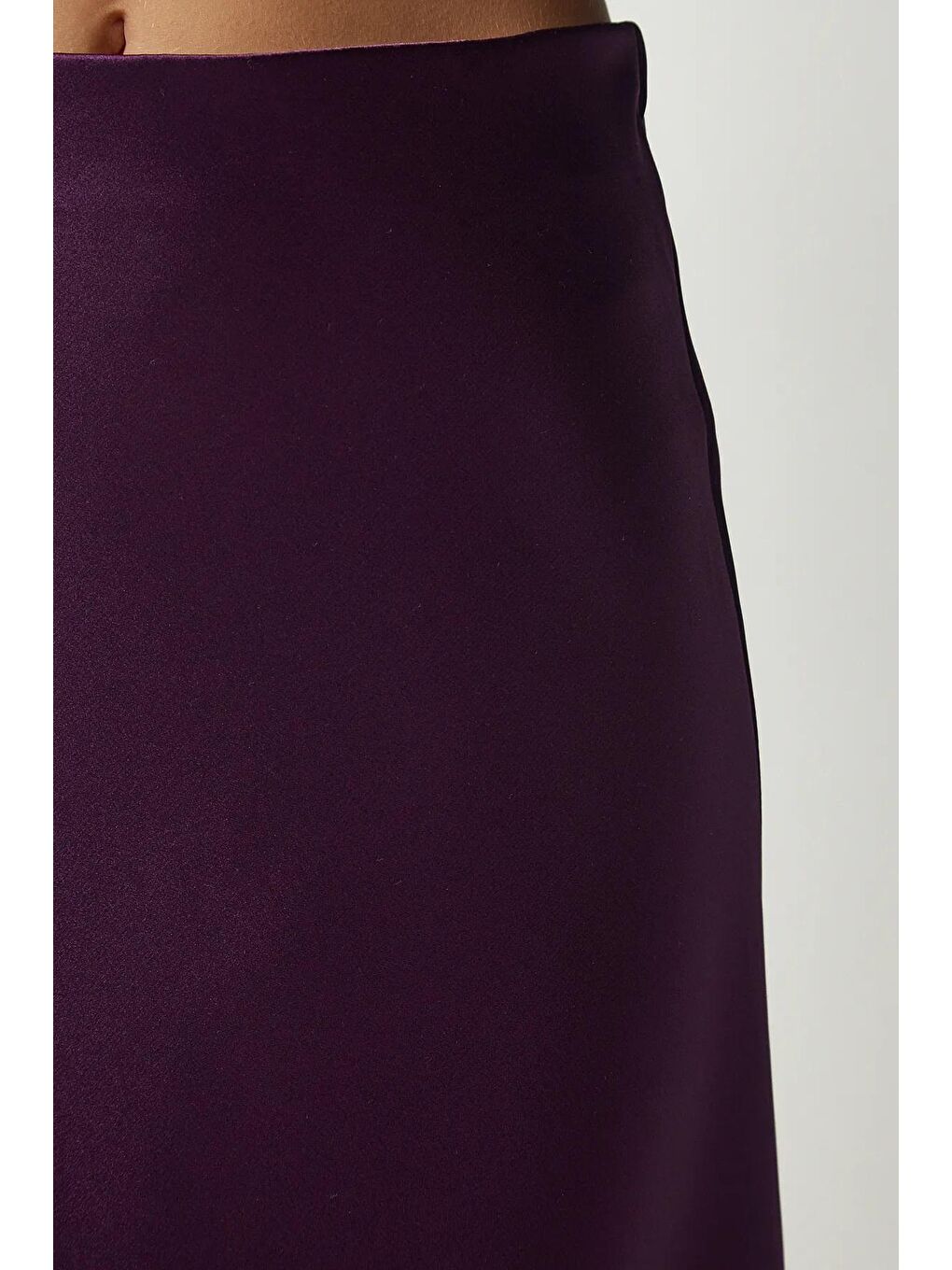Kadın Mor Bilek Boy Saten Etek-4