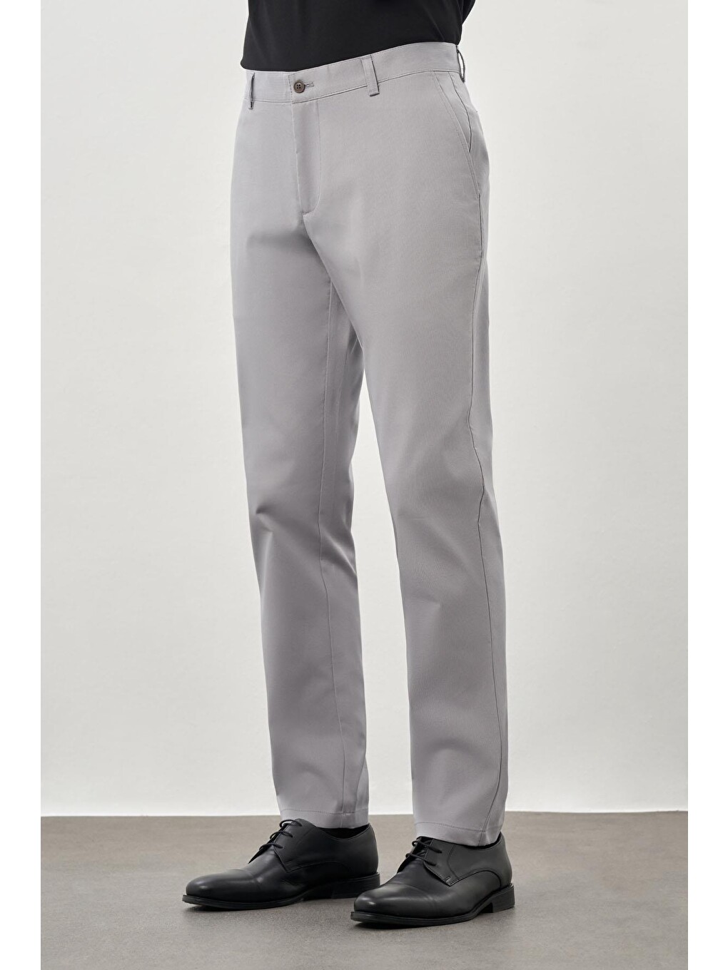 Gri Pamuklu Yandan Cepli Casual Comfort Fit Chino Pantolon 1003245169-2