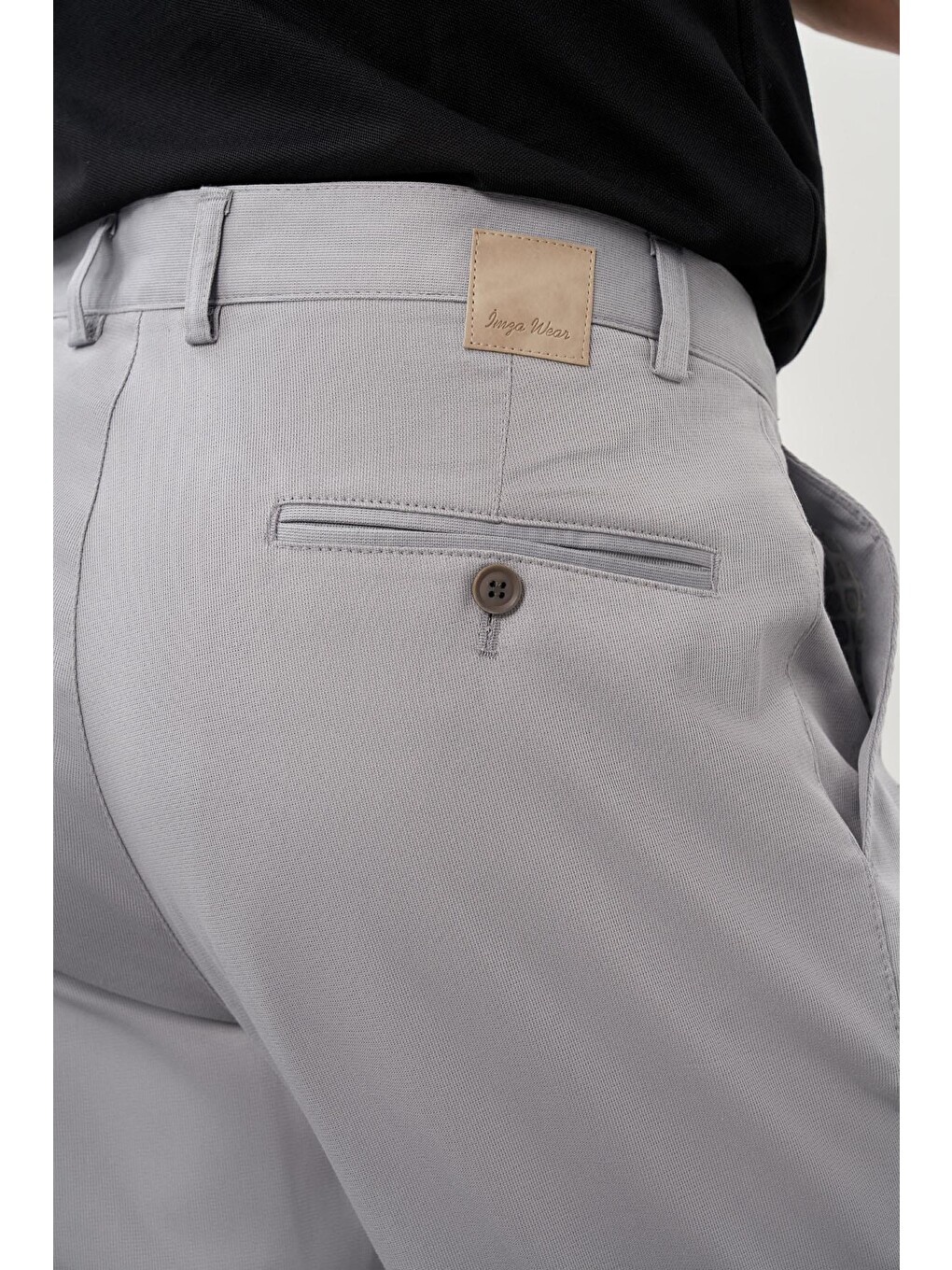 Gri Pamuklu Yandan Cepli Casual Comfort Fit Chino Pantolon 1003245169-4