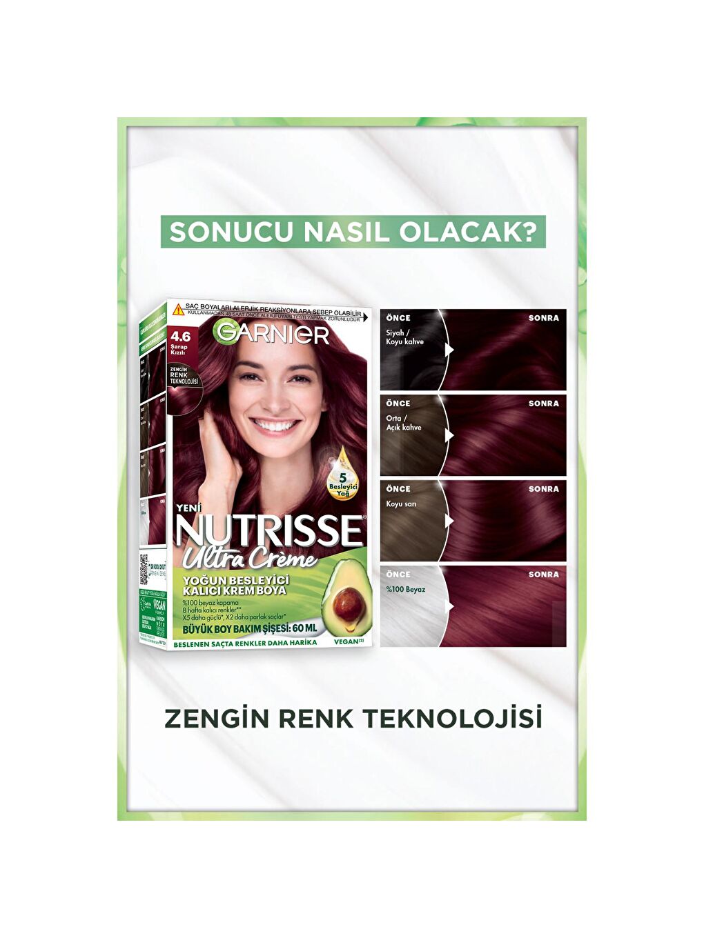 GARNIER Kızıl Kestane Ultra Creme 4.6 Şarap Kızılı - 2