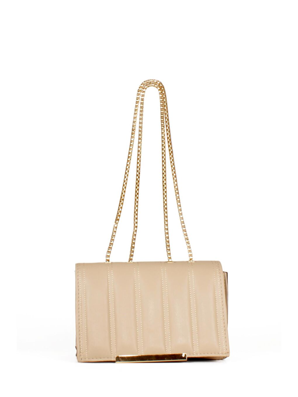 Bej Kadın Zincir Asklı El ve Omuz Çantası (10545)-2