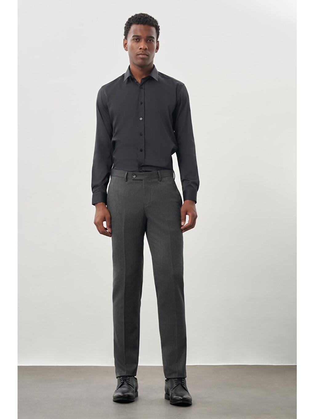 Antrasit Esnek Yandan Cepli Slim Fit Classic Erkek Pantolon 1003245209-1