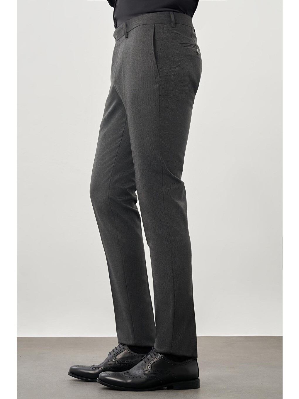 Antrasit Esnek Yandan Cepli Slim Fit Classic Erkek Pantolon 1003245209-2