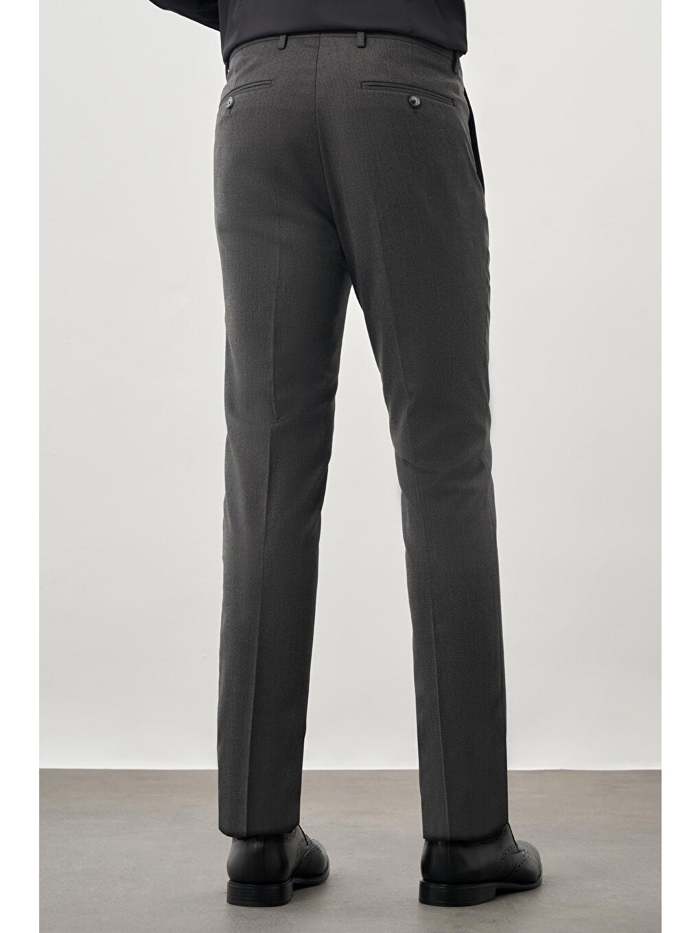 Antrasit Esnek Yandan Cepli Slim Fit Classic Erkek Pantolon 1003245209-3