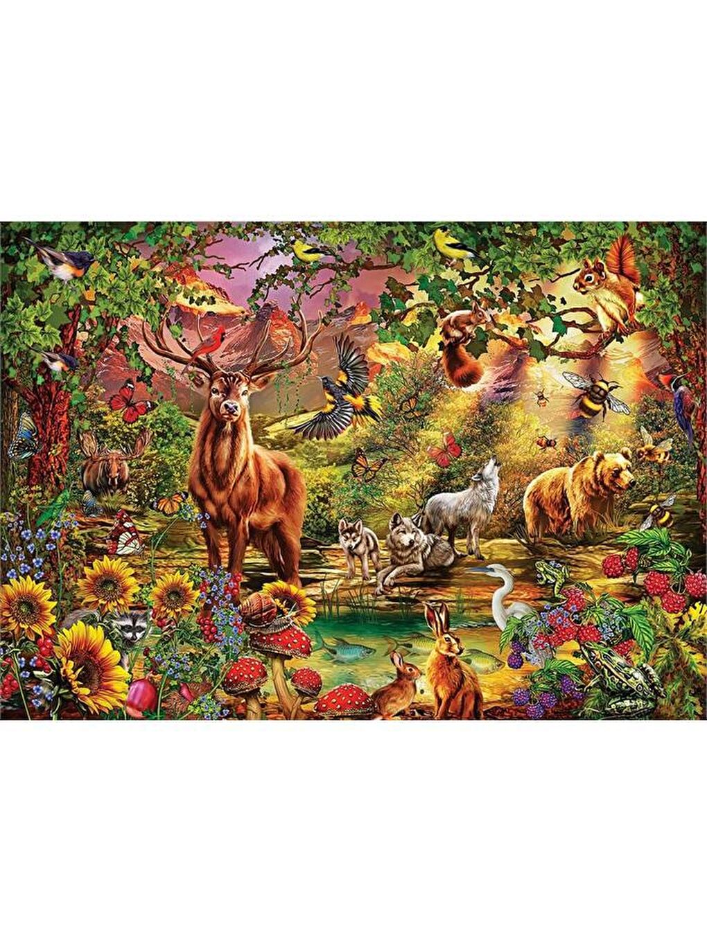 Art Puzzle Karışık 1000 Parça Puzzle Büyülü Orman