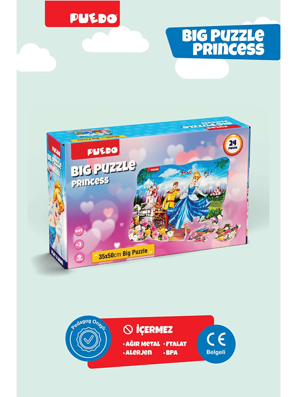 Puedo Karışık Big Puzzle - Princess (24 Parça) - 2