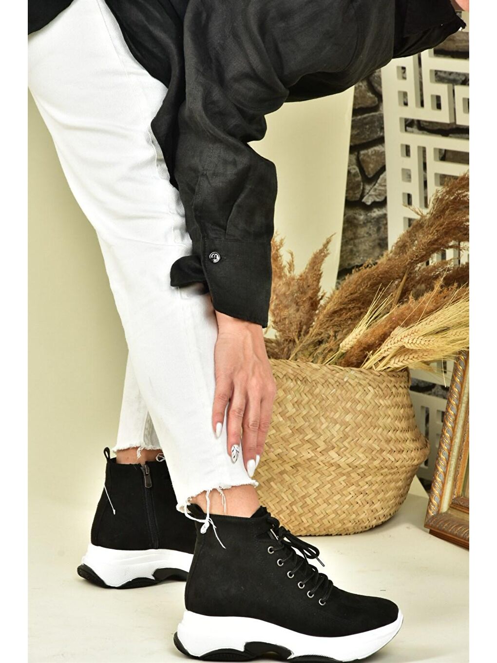 N239002302 Siyah Kadın Sneakers-2