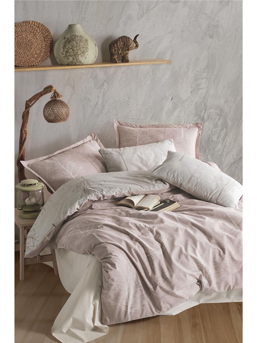 Kahverengi %100 Pamuk Çift Kişilik Nevresim Seti Baasel Kahve