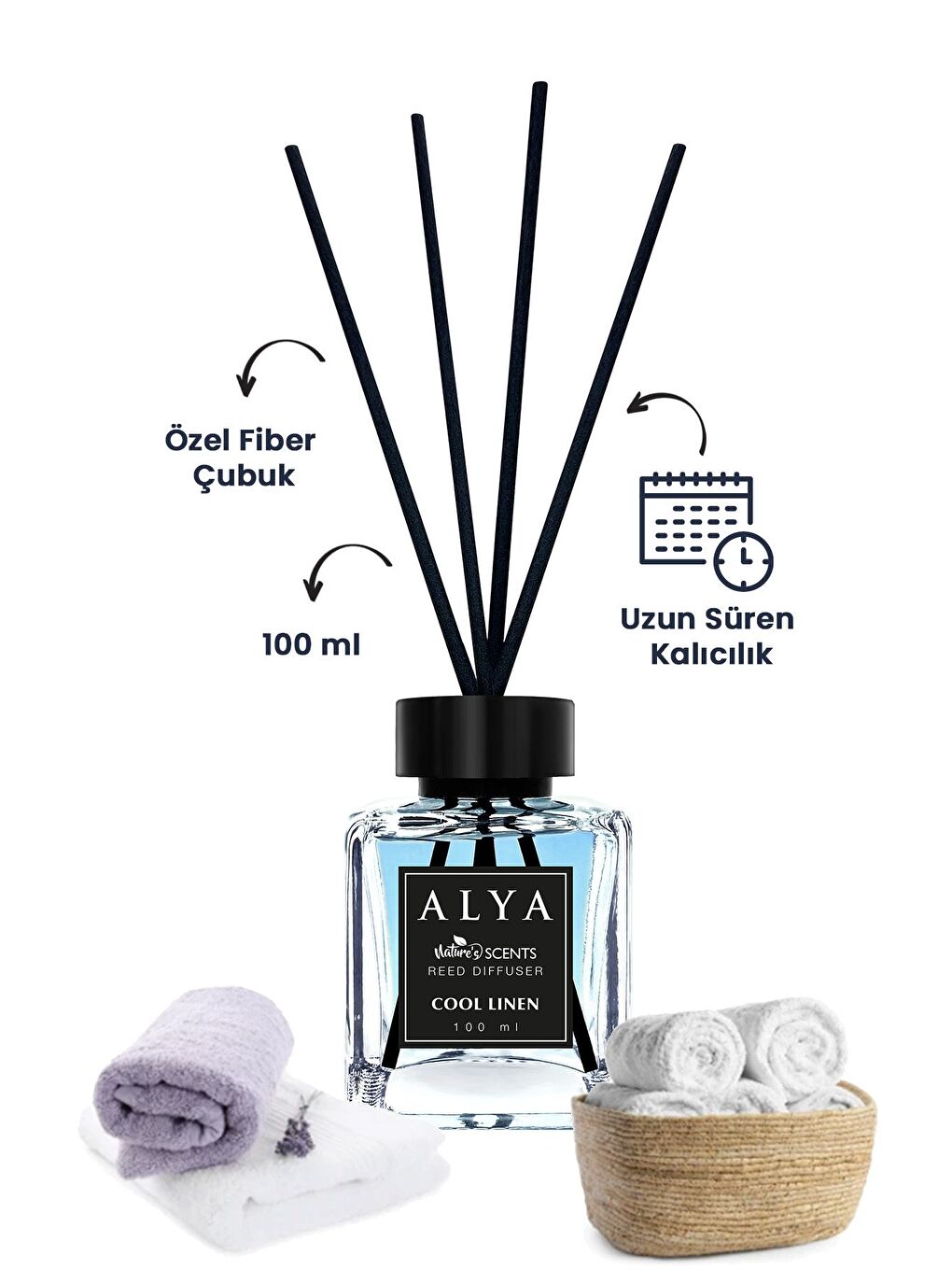 Karışık Nature's Scents Cool Linen Bambu Çubuklu Oda Kokusu-2