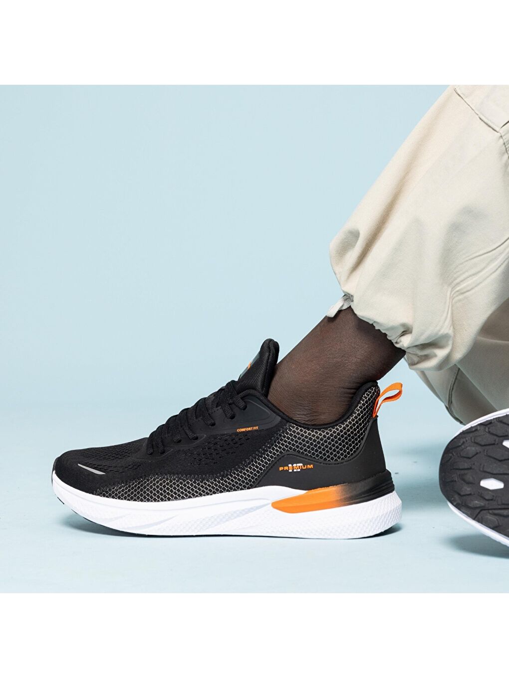 Siyah DynamicStride 4.0 Erkek Bağcıklı SİYAH-BEYAZ Yürüyüş Ayakkabısı-2