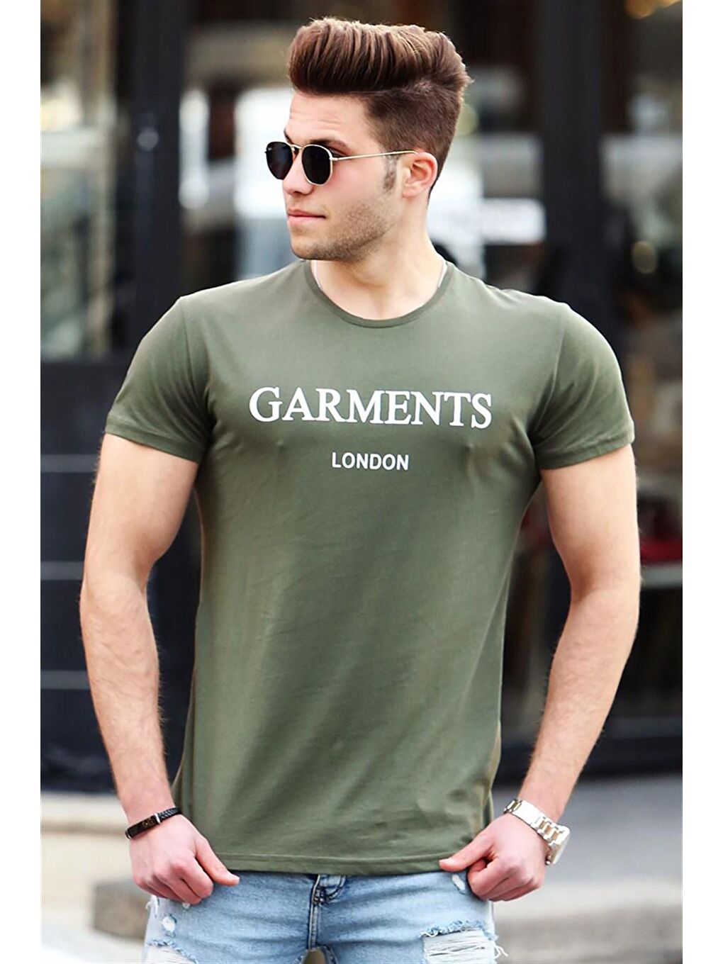 Haki Baskılı Tişört 4018-2