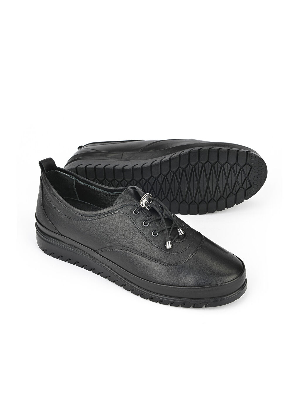 Kadın Hakiki Deri Ayakkabı 14355Z2767 Siyah-4