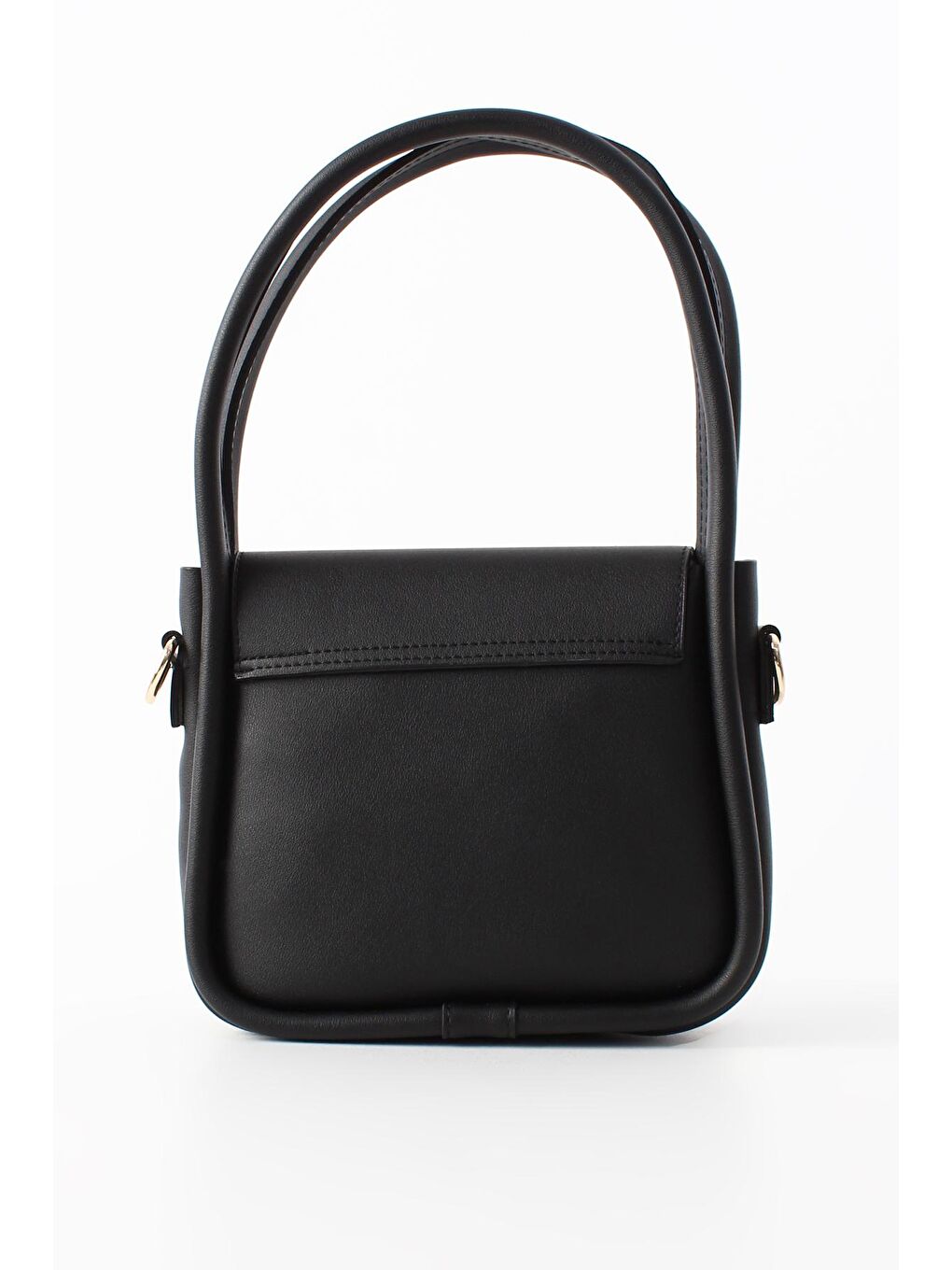 Siyah Metal Kilitli Çapraz Askılı Suni Deri Omuz Çantası-3