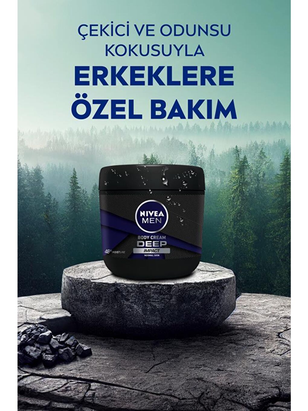 NIVEA Men El Ve Vücut Kremi Deep Impact 400 ml, Normal Ciltler için Nemlendirici - 3