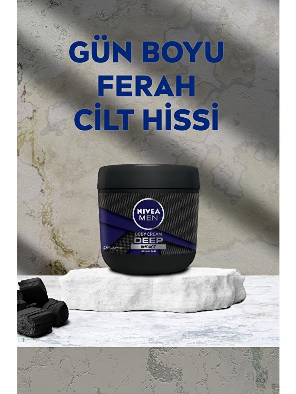 NIVEA Men El Ve Vücut Kremi Deep Impact 400 ml, Normal Ciltler için Nemlendirici - 5