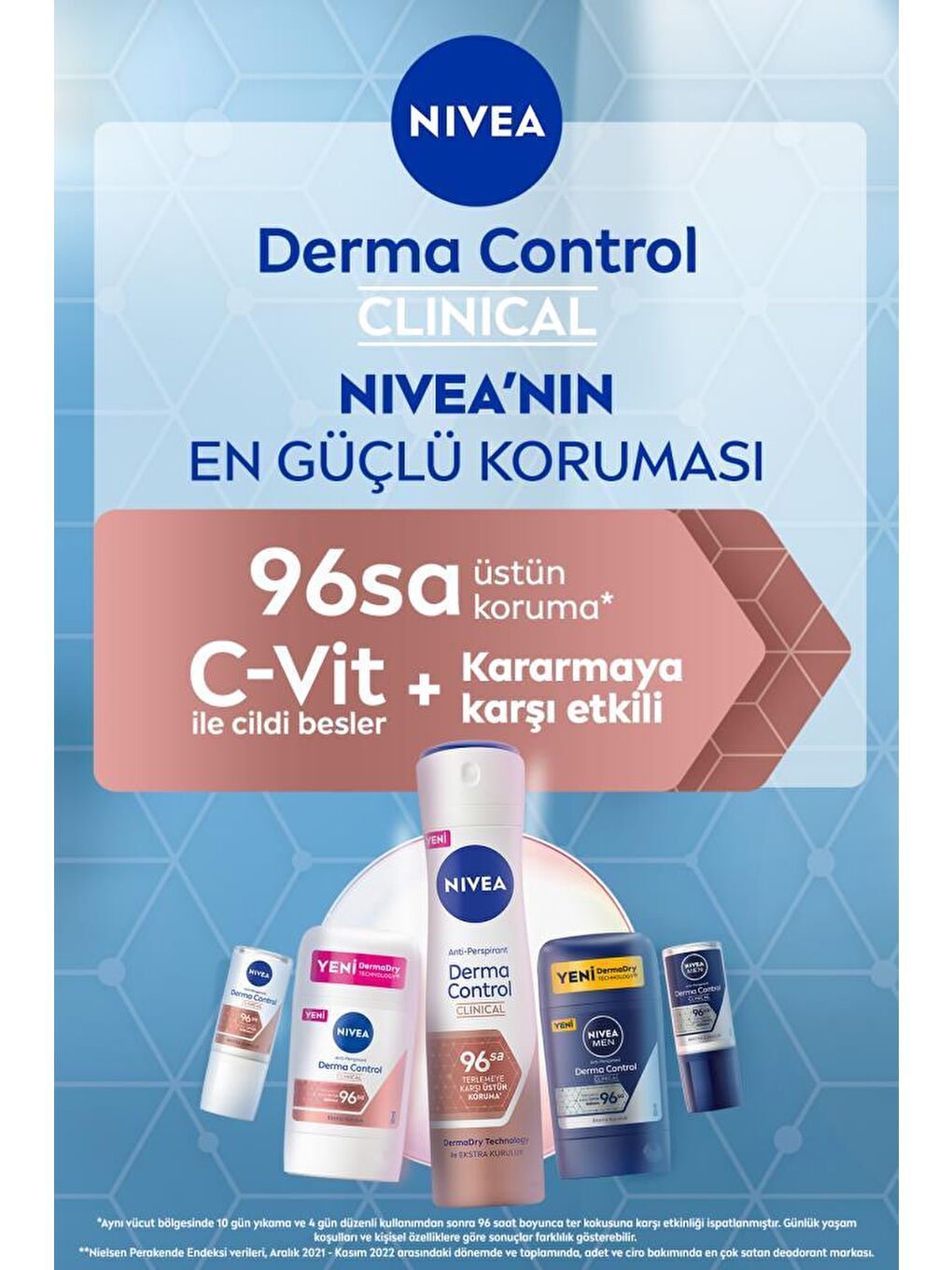 NIVEA Şeffaf Derma Control Clinical Kadın Roll-On 50 ml, Üstün Koruma, Ekstra Kuruluk, Anti-Perspirant - 5