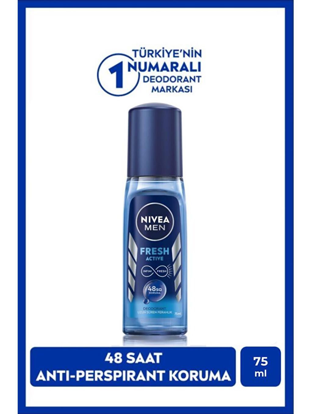 NIVEA Şeffaf Men Erkek Pump Sprey Deodorant Fresh Active 48 Saat Deodorant Koruması 75 ml