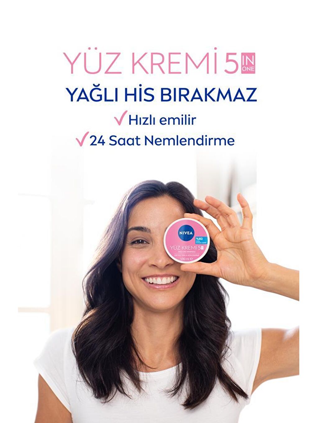 NIVEA Yüz Kremi 100 ml, Eşit Cilt Tonu, 24 Saat Ne mlendirici Yüz Kremi, Spf15 - 2