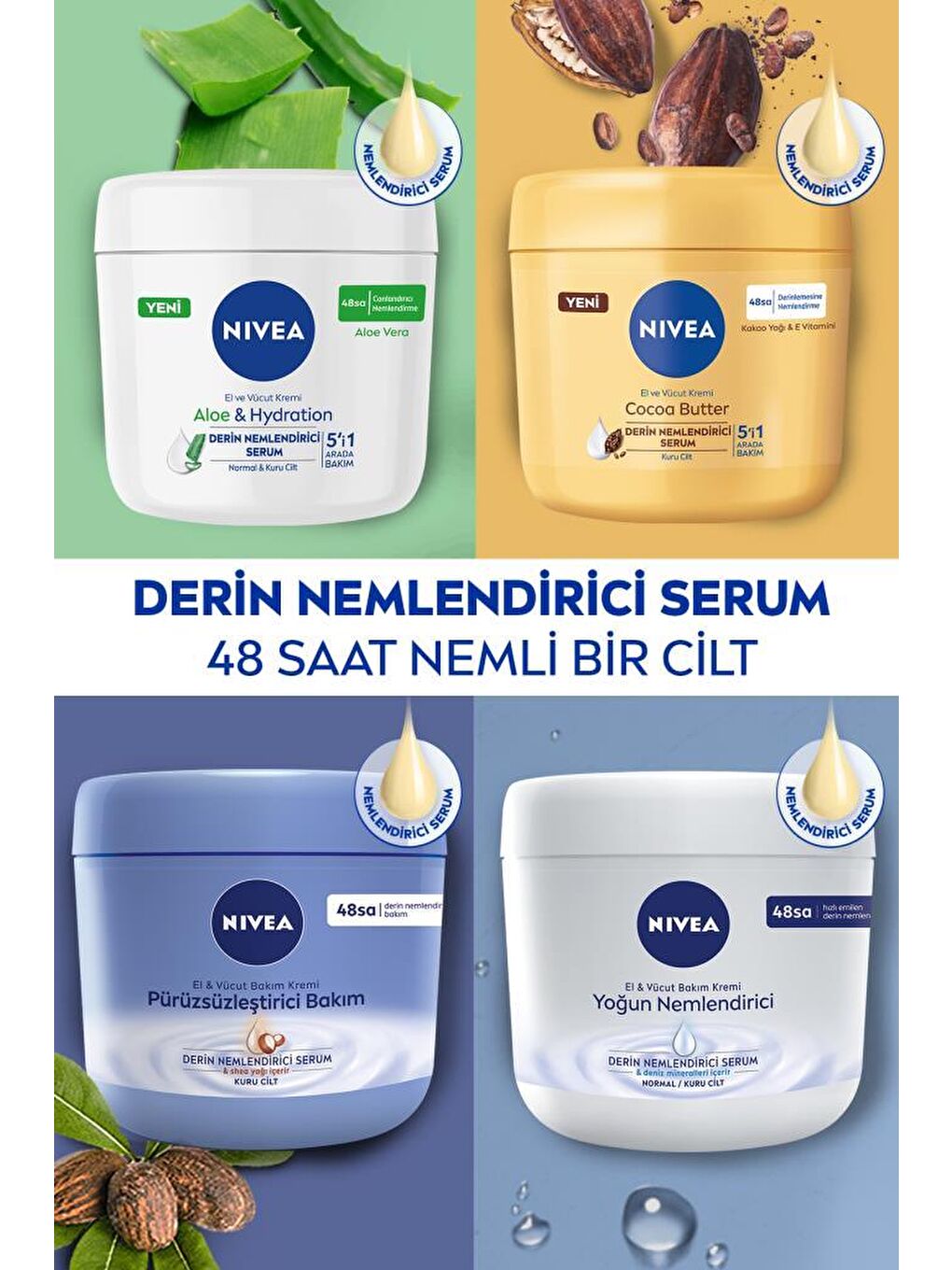 NIVEA El Ve Vücut Bakım Kremi Cocoa Butter 400 ml, Ne mlendirici Serum, Kakao Yağı Ve E Vitamini - 4